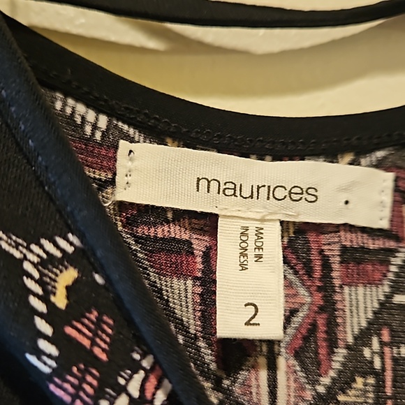 Maurices black, mauve and cream Dress with elastic waist Size 2 - Picture 7 of 9